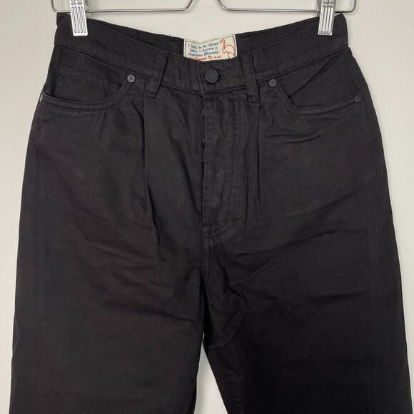 Free People x Sandrine Rose High Rise Wide Leg Cotton Jeans Button Fly Black 27 - Picture 3 of 9